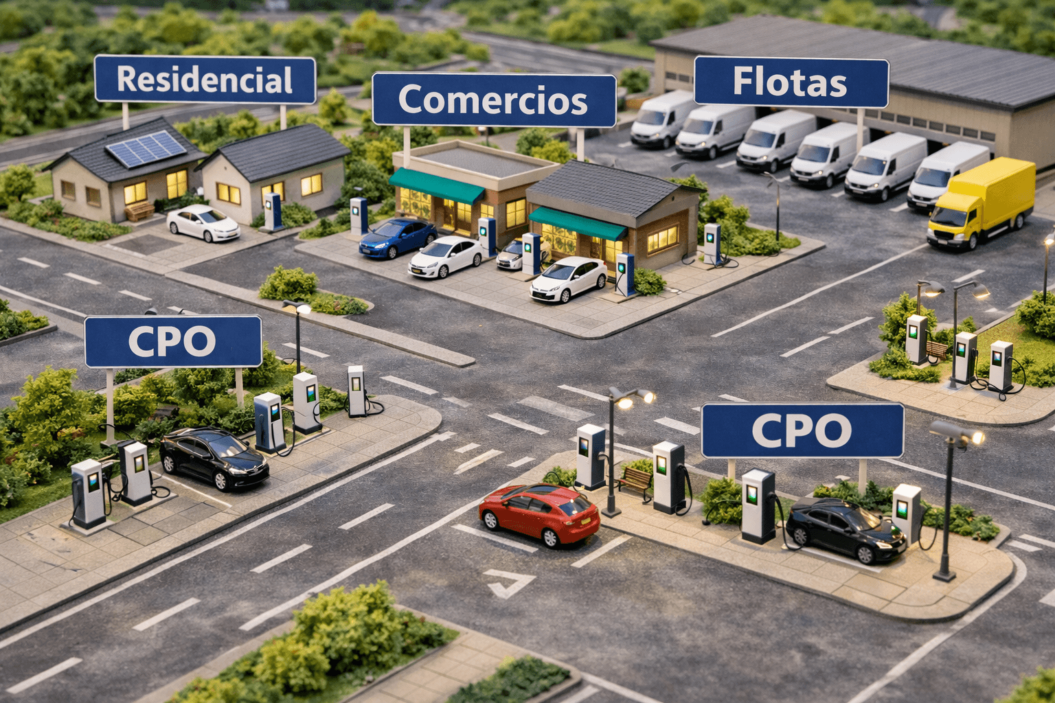 Auto eléctrico cargando